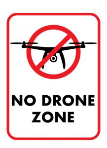 no fly drone zone warning sign vector illustration